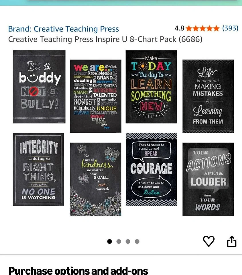 Creative Teaching Press Inspire U 8-Chart Pack