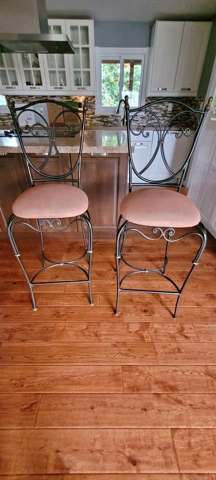 Pair of Wrought Iron Counter-Height Chairs or Bar stools