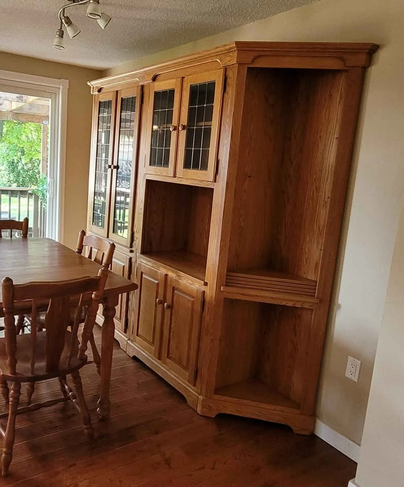 Solid Oak Woodcraft Modular Wall Unit – Leaded Glass - photo 2