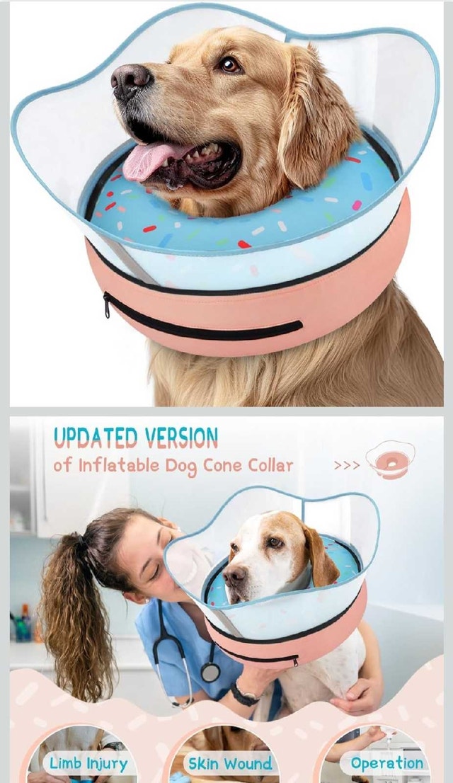 Supet Raised Inflatable Dog Cone Collar to Stop Licking