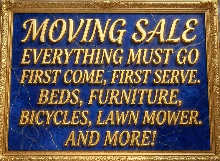 Moving Sale: Furniture, Bikes, Lawn Equipment & More