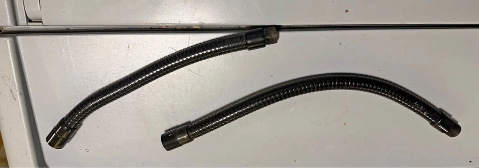 Two gooseneck microphone stand extensions