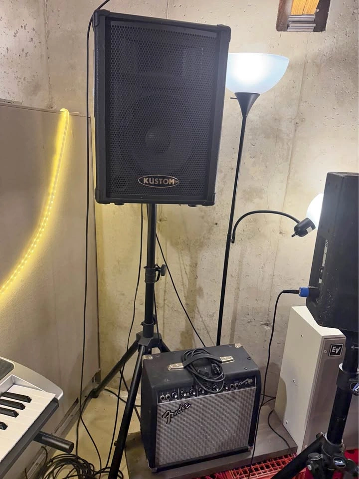 Pair of Kustom brand KPC12 PA Speakers WITH Stands!