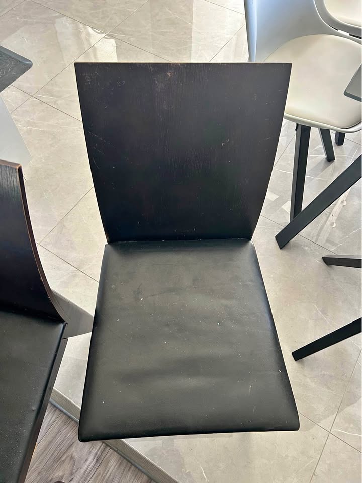 4 leather chairs $40/each or $130 for all