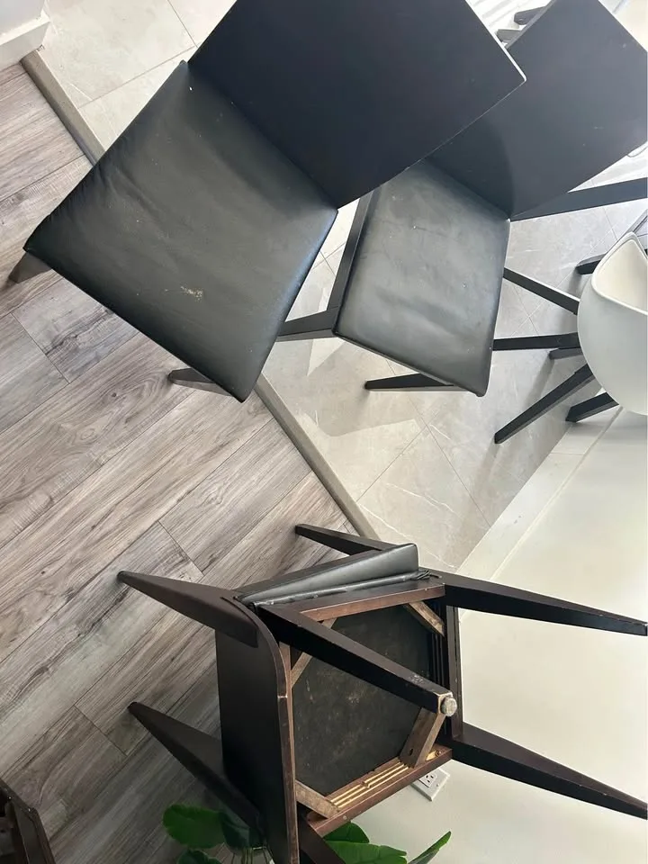 4 leather chairs $40/each or $130 for all image indicator(2)