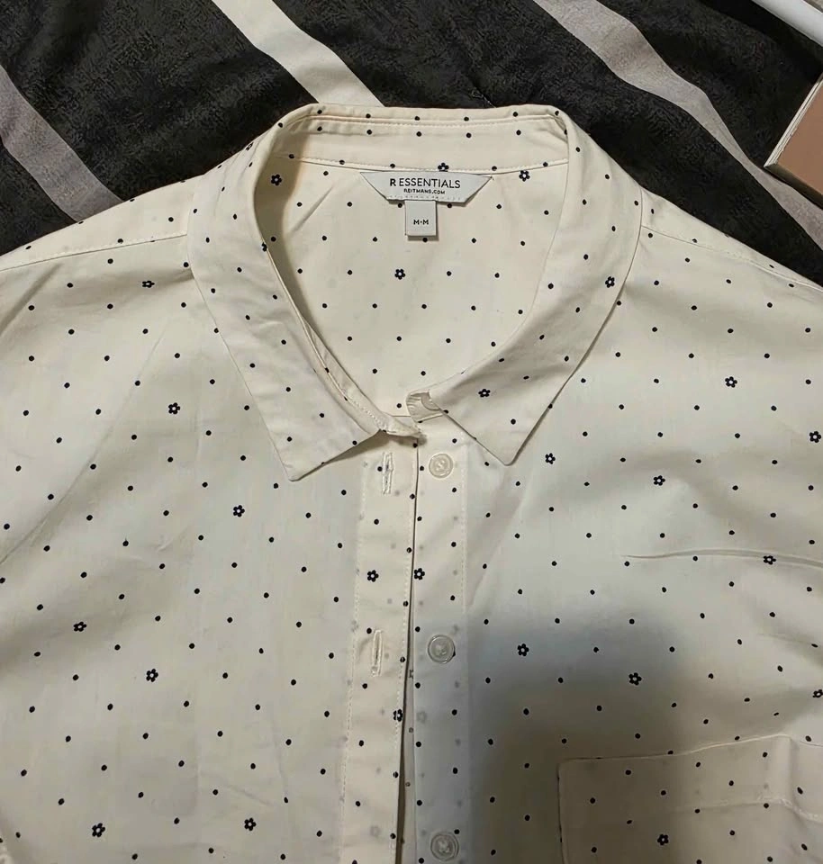 Reitmans Floral Polka Dot Short Sleeve Button Down Shirt - photo 3