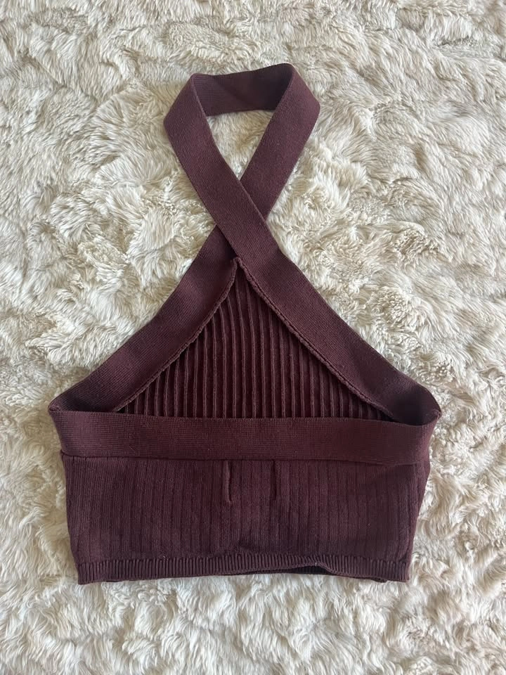 BDG Burgundy Knit Halter Crop Top Size S - photo 4