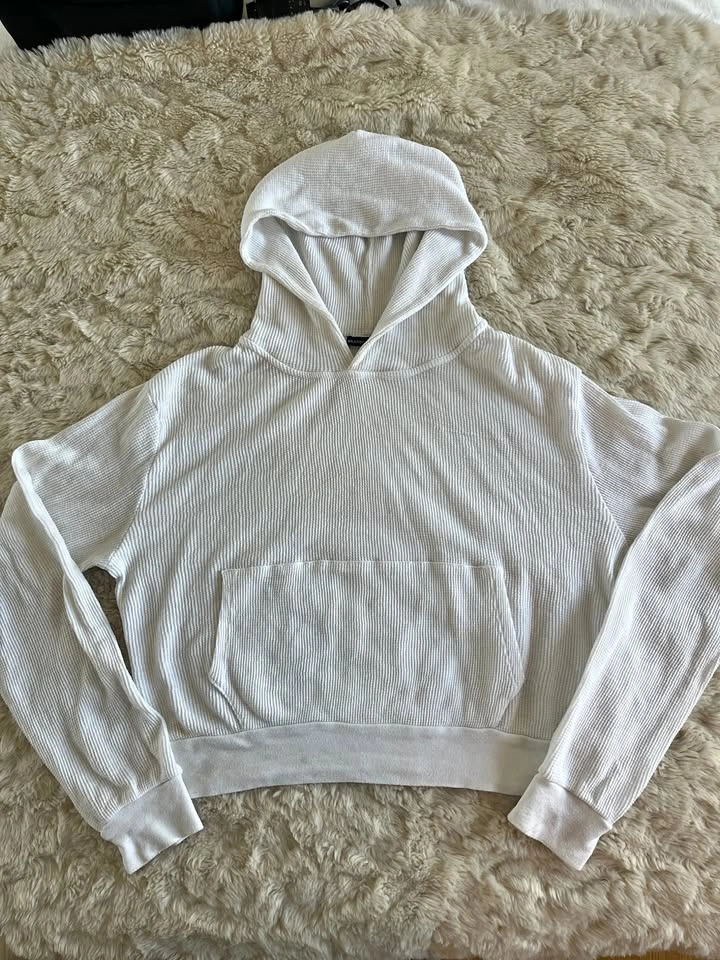 Brandy Melville White Waffle Hoodie