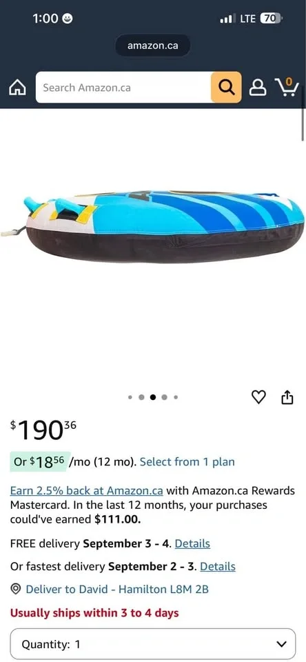 Airhead AHFL-1646D Air Force Flyer 1 Person Towable Tube - photo 5