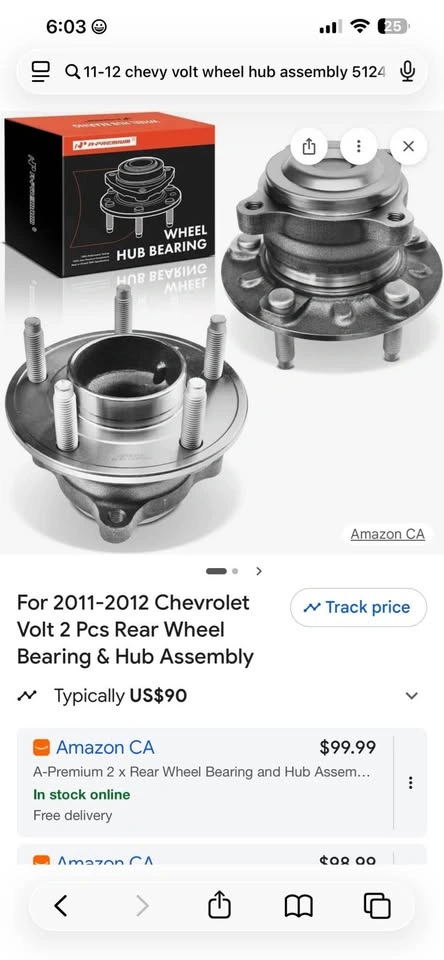 2011-12 Chevrolet Volt Rear Wheel Bearing - photo 4