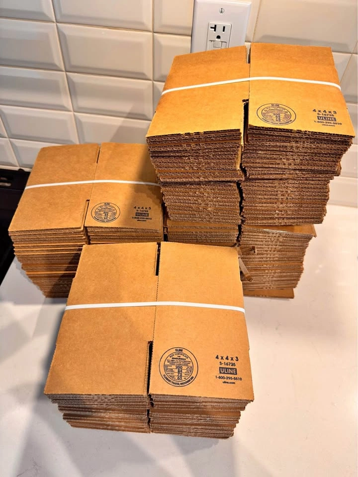 Uline 4x4x3” Shipping Boxes (100 Total)