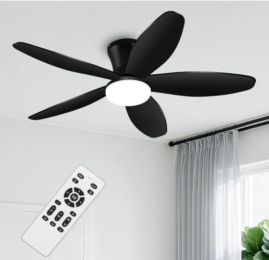 BRAND NEW 42" Black Low Profile Ceiling Fan with LED & Remote