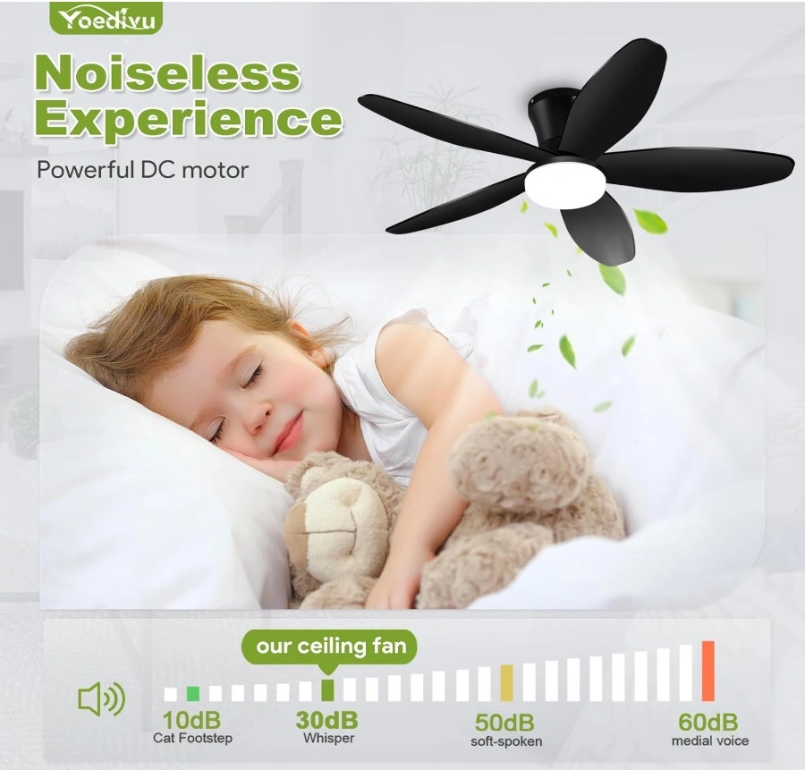 BRAND NEW 42" Black Low Profile Ceiling Fan with LED & Remote - photo 3