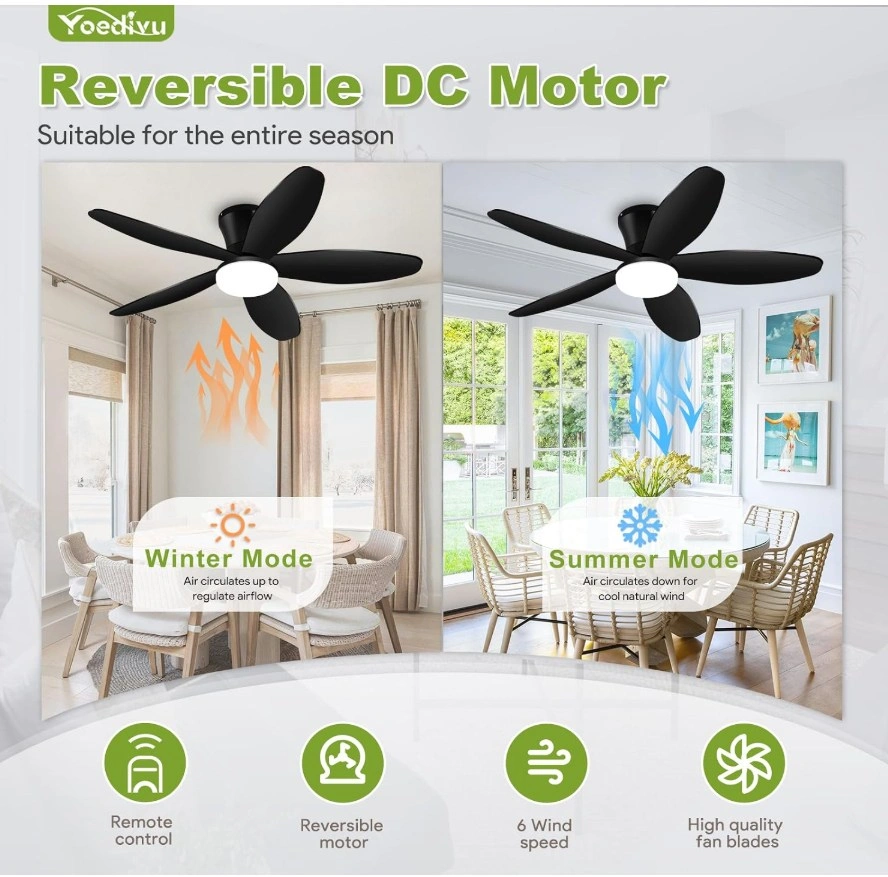 BRAND NEW 42" Black Low Profile Ceiling Fan with LED & Remote - photo 4
