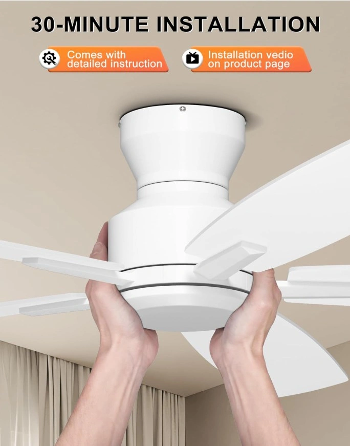 BRAND NEW Ohniyou 52" Low Profile Ceiling Fan (No Light) - photo 5