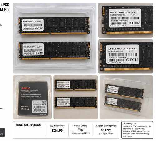 GeIL 8GB (2x4GB) DDR3-1866 PC3-14900 240-Pin DIMM Non-ECC