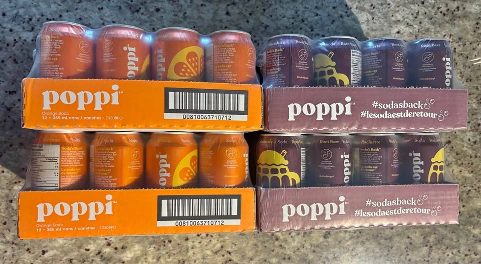 Poppi Prebiotic Soda - Orange Soda and Root Beer Flavors