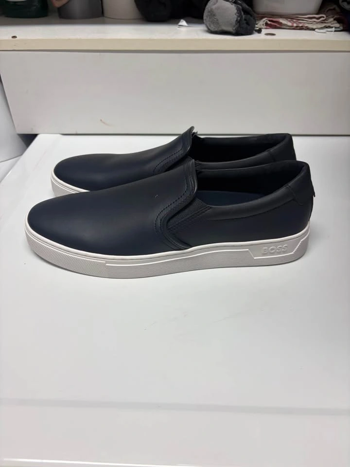 HUGO BOSS Men’s Black Slip-On Sneakers – Size 13 US – BRAND NEW - photo 2