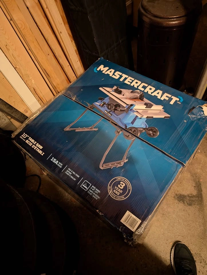 Mastercraft 15 Amp Portable Table Saw with Fold & Roll Stand - photo 2