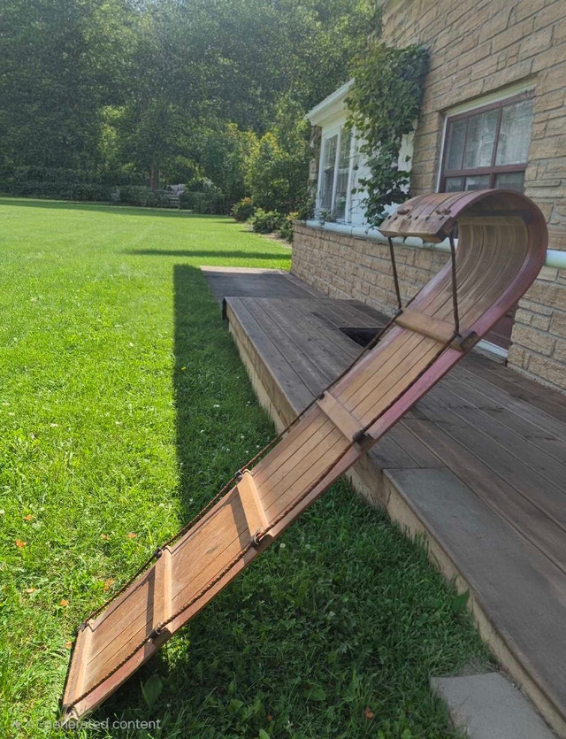 1950's wood slate toboggan