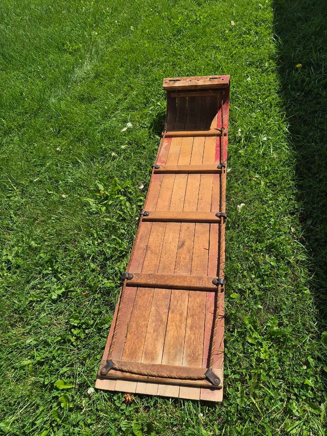 1950's wood slate toboggan - photo 2