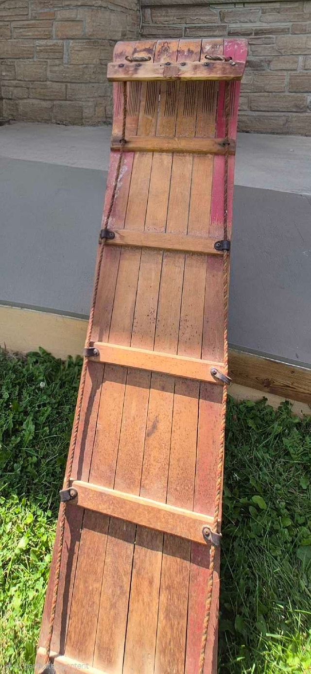 1950's wood slate toboggan - photo 4