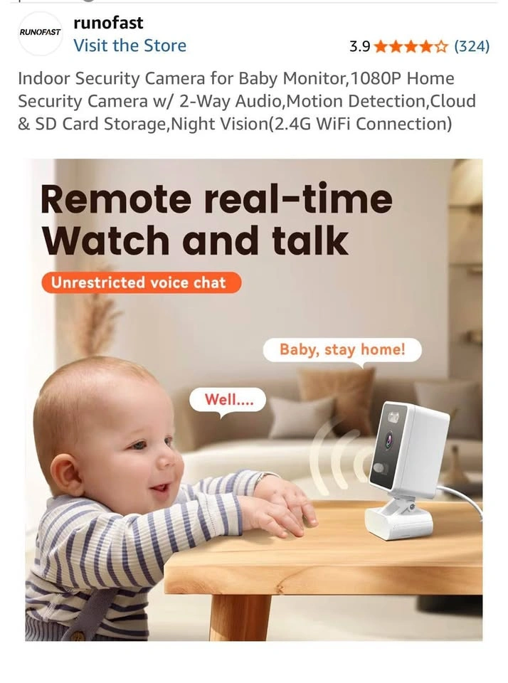 Indoor Security Camera for Baby Monitor 1080P - photo 2