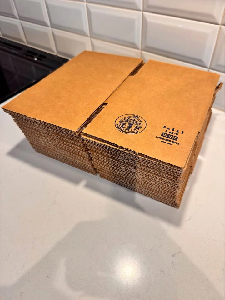 Uline 5x5x3 Shipping Boxes (13 total)