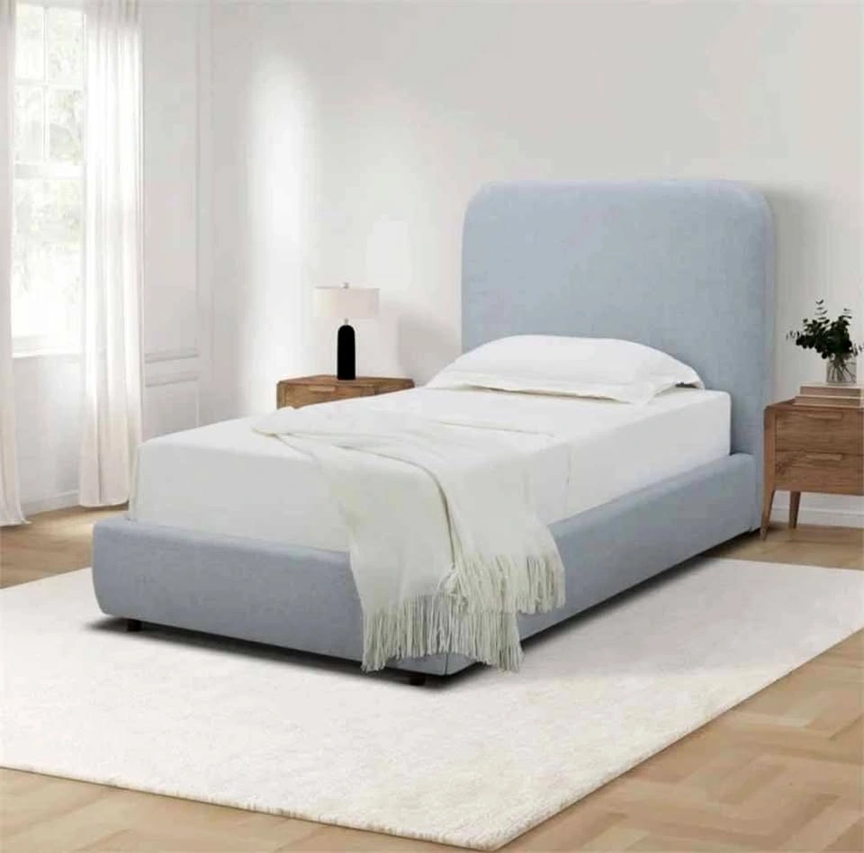 Aiden & Ivy Upholstered Bed (Twin, Powder Blue) - Brand New