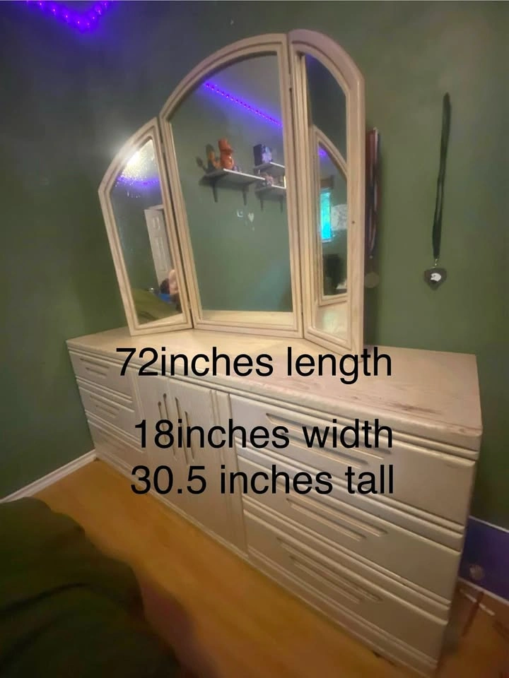 Matching 3-Piece Bedroom Dresser Set with Mirror – $250 OBO