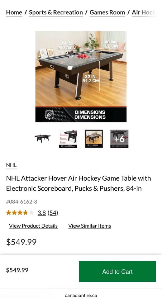 NHL Air Hockey Table with Electronic Scoreboard - photo 3