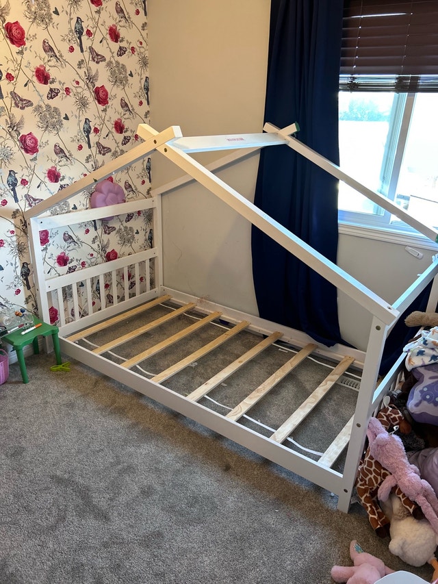 Wooden house bed frame