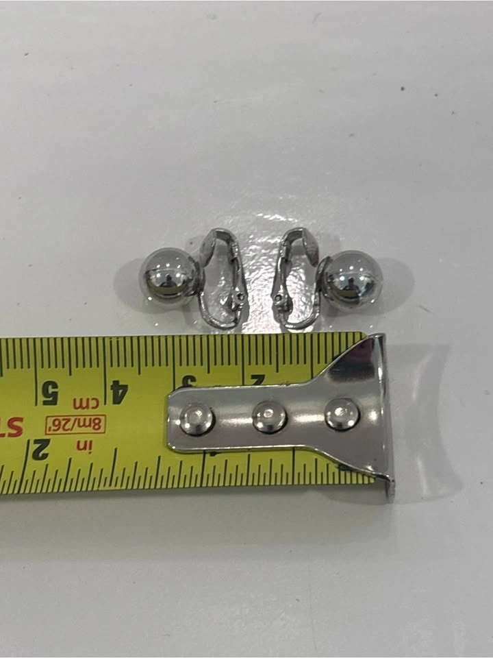 Vintage Coro Silver-Tone Ball Clip-On Earrings - photo 5