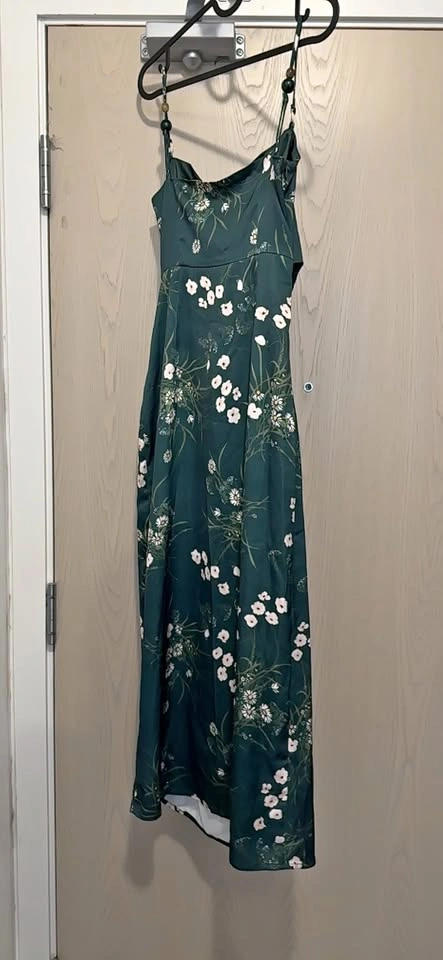 Dark Green Floral Dress