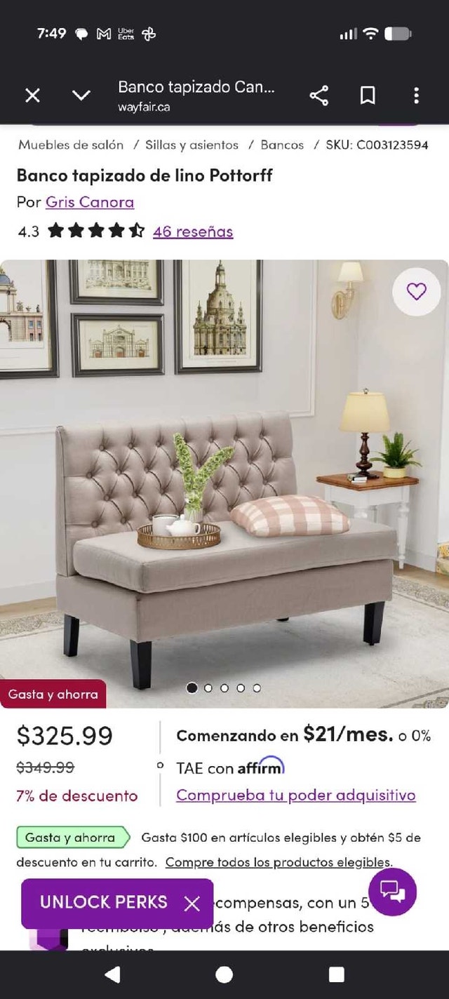 Canora Grey Pottorff Tufted Upholstered Bench - photo 4