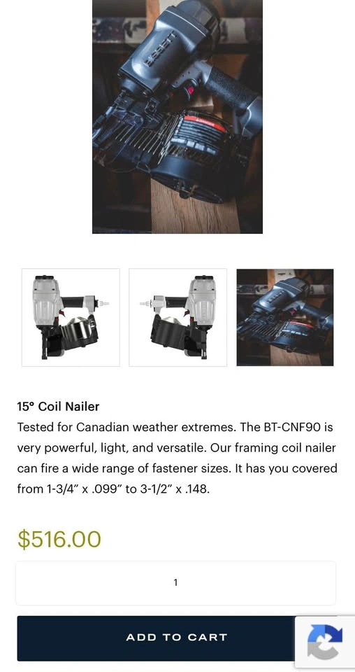 Bissett BT-CNF90 Coil Framing Nailer + Coil Nails - photo 2