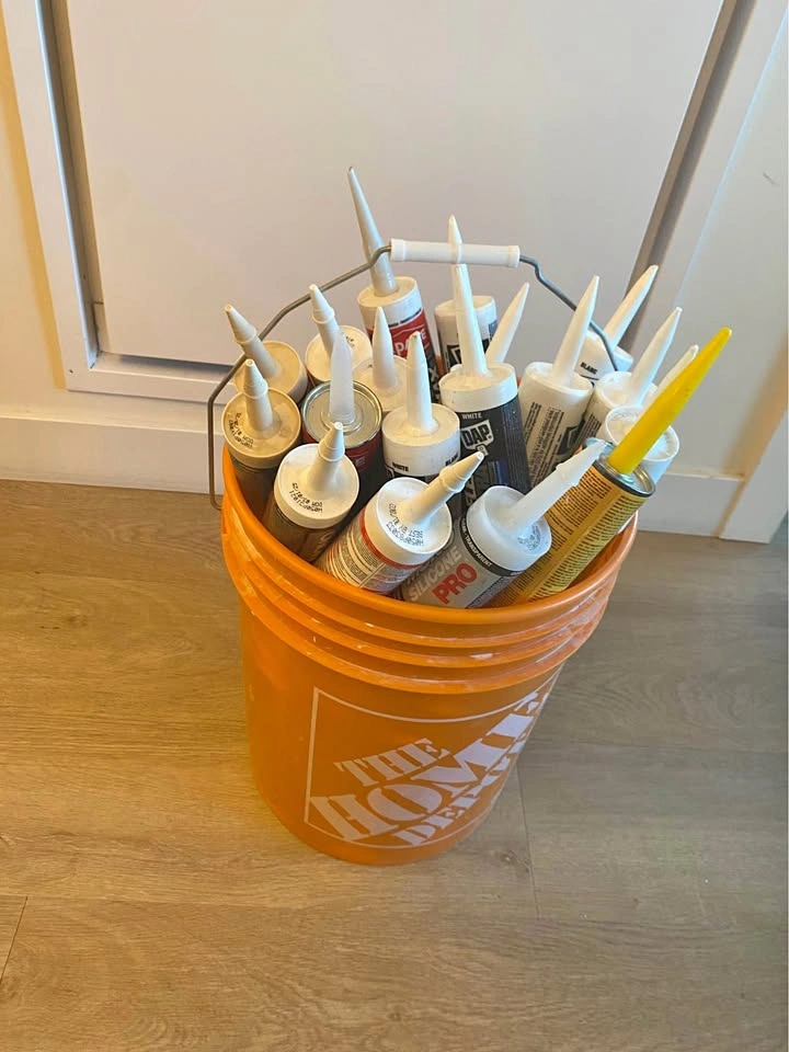 40 Caulking, Silicone & Sealant Tubes + Bucket
