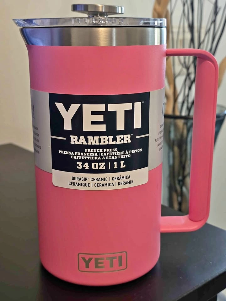 New! YETI Rambler 34 oz French Press Tropical Pink
