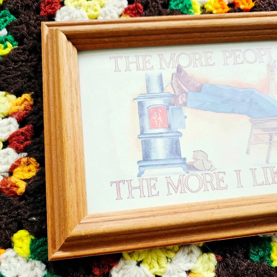 Vintage Cowboy Dog 70s 80s Wall Art Framed Western Decor - photo 2