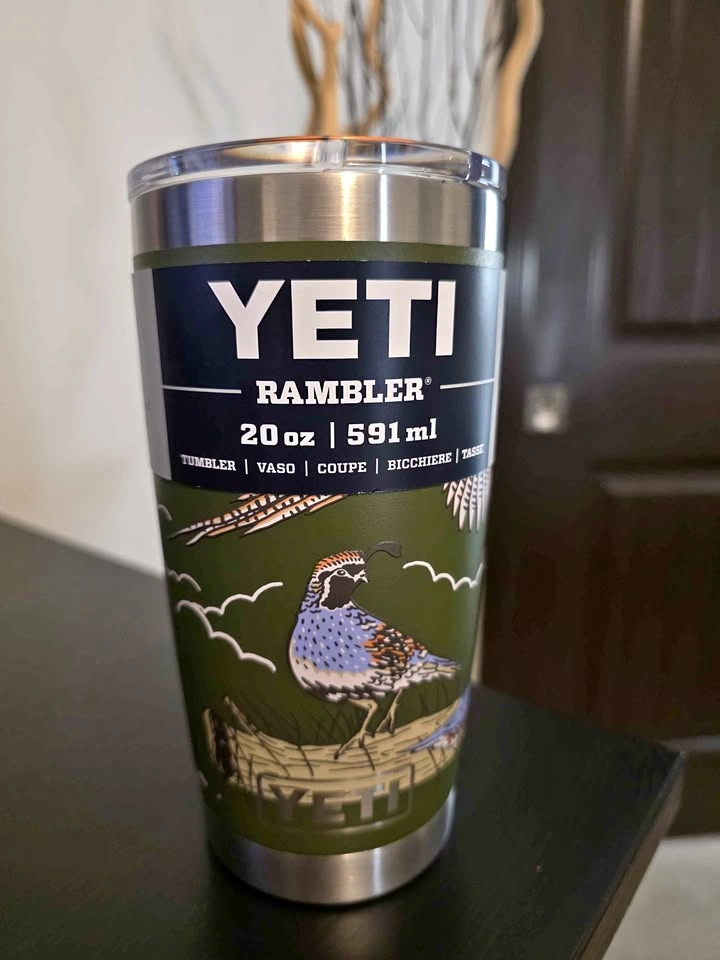 New! YETI Rambler 20 oz Tumbler - Upland Bird Olive
