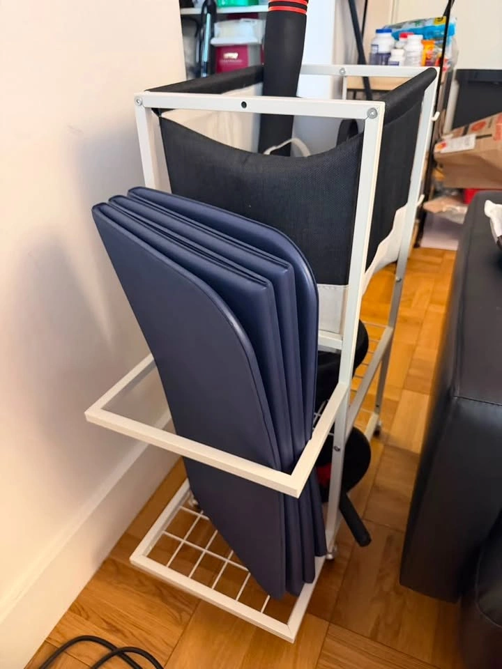Home Gym Storage Rack – Weights, Yoga Mats, Rollers (White) - photo 2