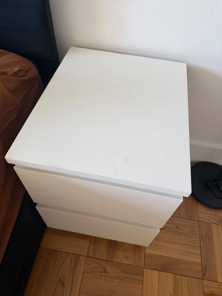 White 2-Drawer Nightstand – Clean Modern Style - photo 2