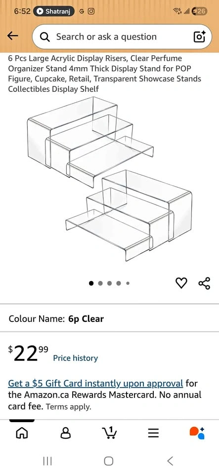 Vantrus 6 Pcs Large Acrylic Display Risers