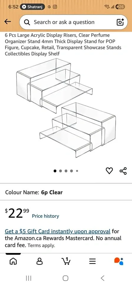 Vantrus 6 Pcs Large Acrylic Display Risers