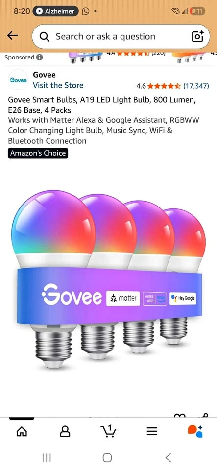 Govee Smart Bulbs A19 LED 4-Pack