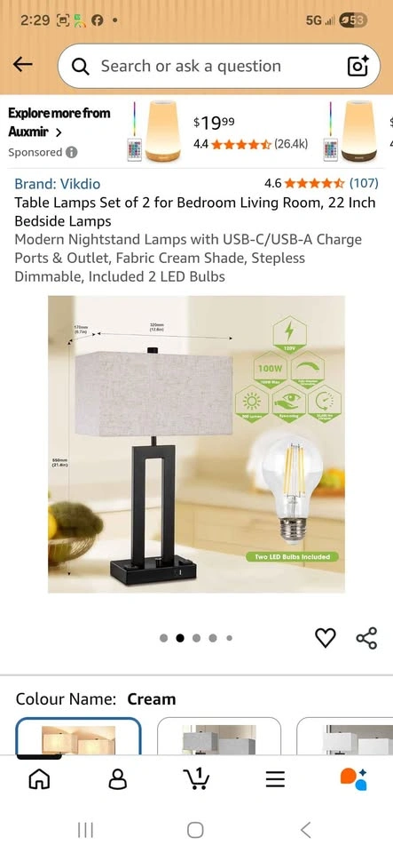 Vikdio Table Lamps Set of 2 - photo 2