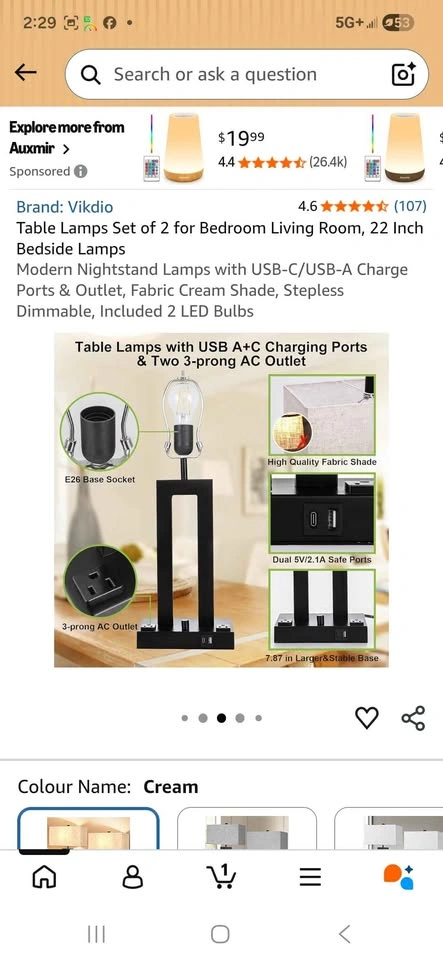 Vikdio Table Lamps Set of 2 - photo 4