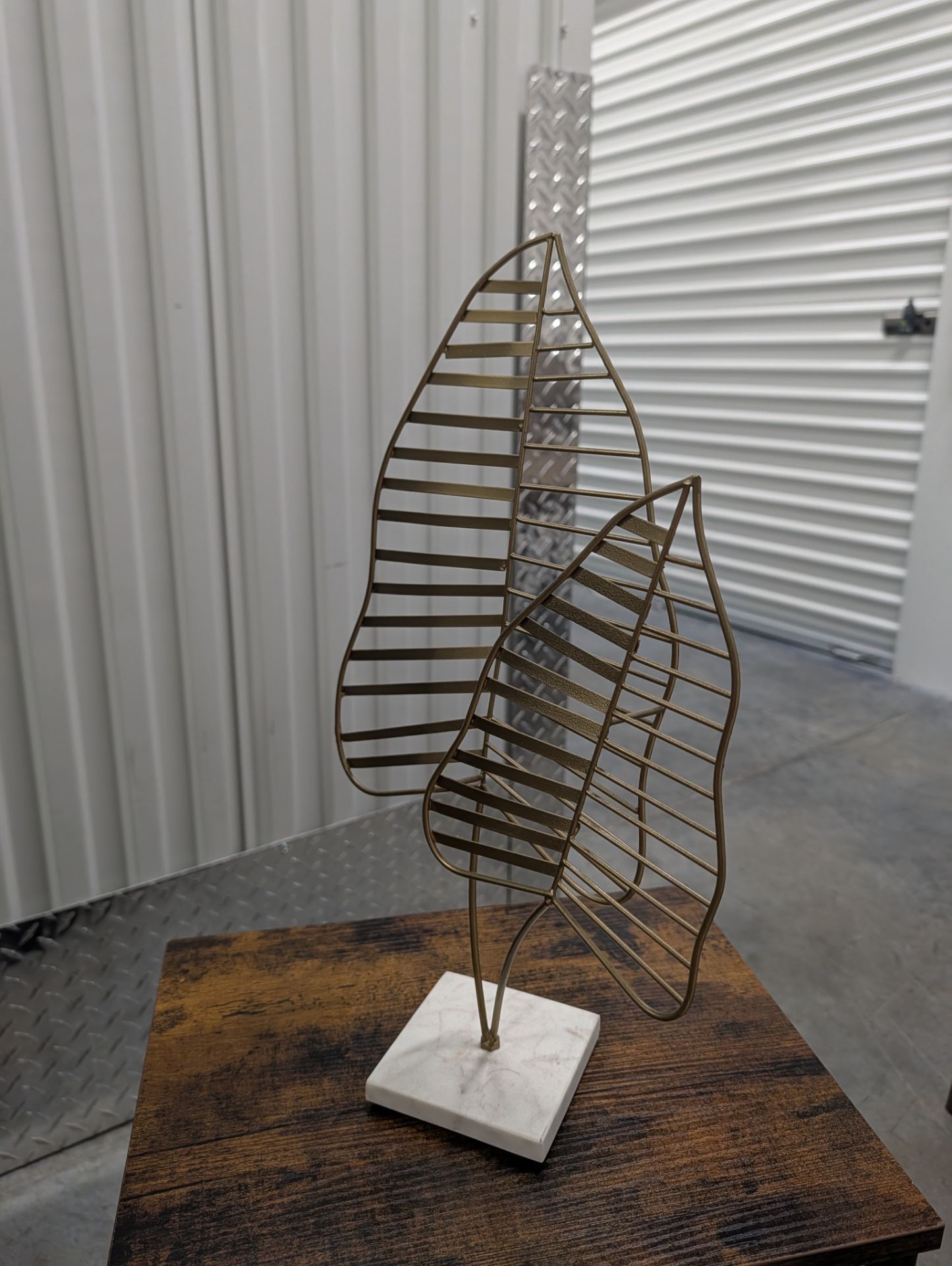Gold Metallic Fern Leaf Table Decor Sculpture