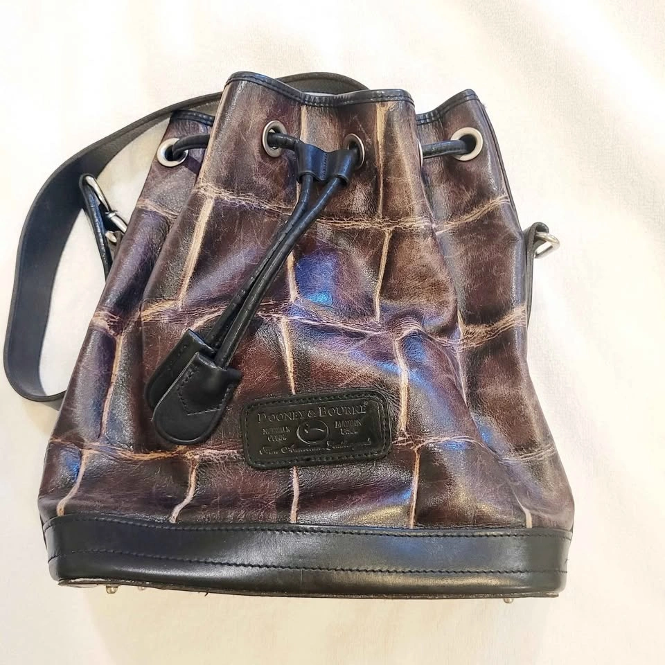 Dooney & Bourke Leather Drawstring Bucket Bag