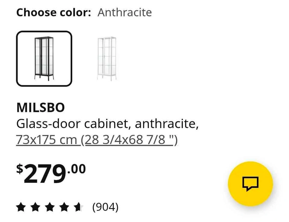 Black IKEA MILSBO Glass-door cabinet (2 for $ 400 / 1 for $225) - photo 4